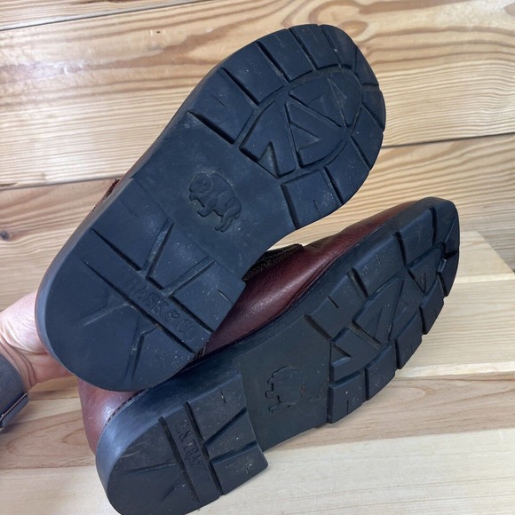 H.S. TRASK & Co Buffalo Hide Boots Mens 8.5 Hand Crafted Brown Green Style 1117 - Picture 12 of 16